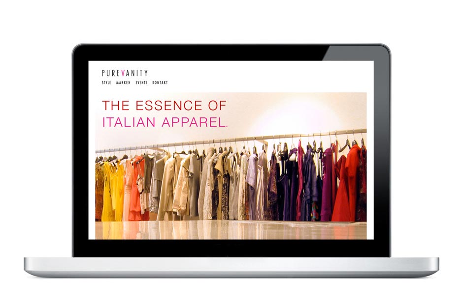 Purevanity, Corporate Design, Website, Web Design