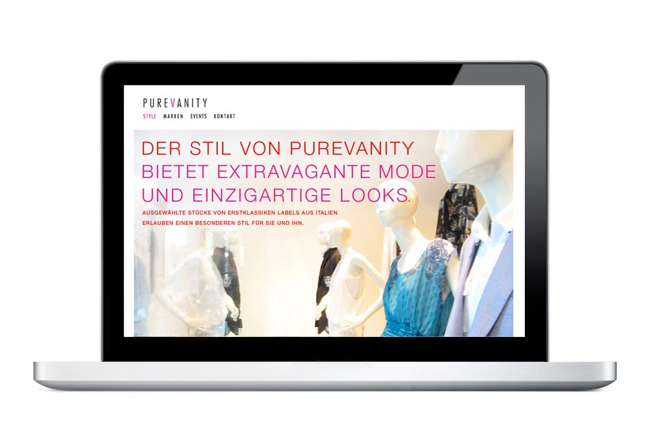 Purevanity, Corporate Design, Website, Web Design